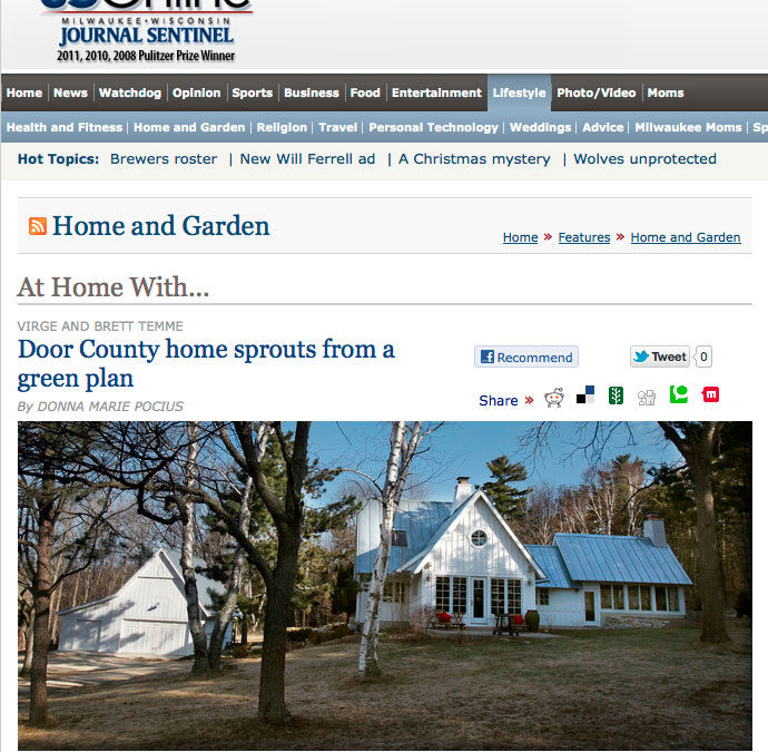 Temme home featured in Milwaukee Journal Sentinel